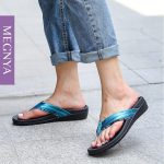 MEGNYA Orthopeic Walking Sandals with Arch Support, Plantar Fasciitis Flip Flops for Flat Feet, Comfortable Cushioned Foam Slipeper for Beach Summer - Image 2