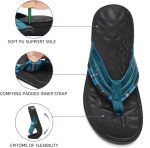 MEGNYA Orthopeic Walking Sandals with Arch Support, Plantar Fasciitis Flip Flops for Flat Feet, Comfortable Cushioned Foam Slipeper for Beach Summer - Image 3