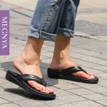 MEGNYA Orthopeic Walking Sandals with Arch Support, Plantar Fasciitis Flip Flops for Flat Feet, Comfortable Cushioned Foam Slipeper for Beach Summer - Image 18