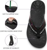 MEGNYA Orthopeic Walking Sandals with Arch Support, Plantar Fasciitis Flip Flops for Flat Feet, Comfortable Cushioned Foam Slipeper for Beach Summer - Image 43