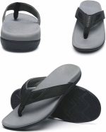 MEGNYA Mens Orthopedic Flip Flops for Plantar Fasciitis, Athletic Toe-Post Sandals with Arch Support, Comfort Walking Thong Slippers for Sport Exercise Activities - Image 3