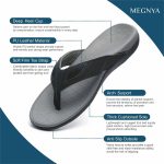MEGNYA Mens Orthopedic Flip Flops for Plantar Fasciitis, Athletic Toe-Post Sandals with Arch Support, Comfort Walking Thong Slippers for Sport Exercise Activities - Image 5