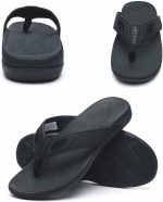MEGNYA Mens Orthopedic Flip Flops for Plantar Fasciitis, Athletic Toe-Post Sandals with Arch Support, Comfort Walking Thong Slippers for Sport Exercise Activities - Image 9