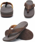 MEGNYA Mens Orthopedic Flip Flops for Plantar Fasciitis, Athletic Toe-Post Sandals with Arch Support, Comfort Walking Thong Slippers for Sport Exercise Activities - Image 14