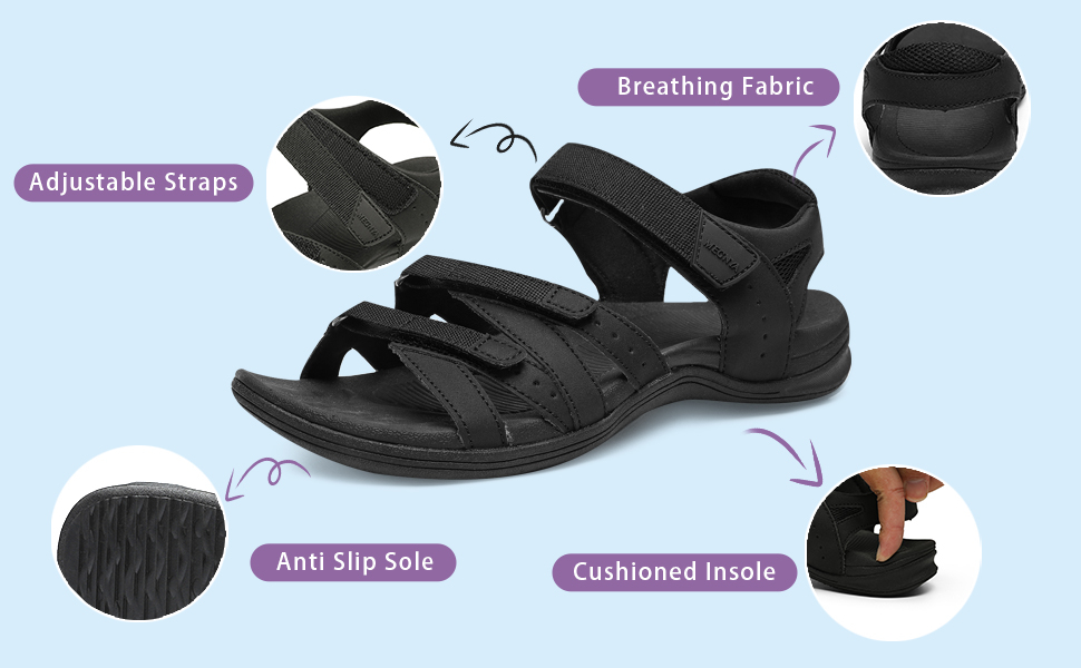 MEGNYA Comfortable Hiking Sandals for Women
